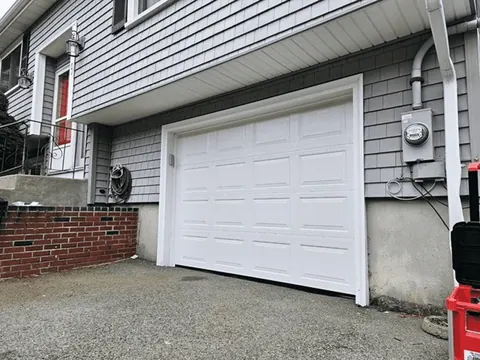 White replacement overhead door in Quincy