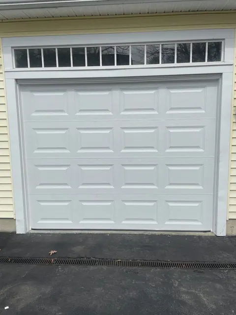 White replacement door at the Weymouth property