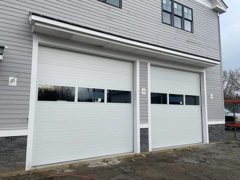 Sectional doors with full-view windows in Ashland